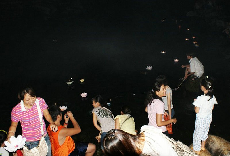 放河灯|济南公社七夕放河灯 2008